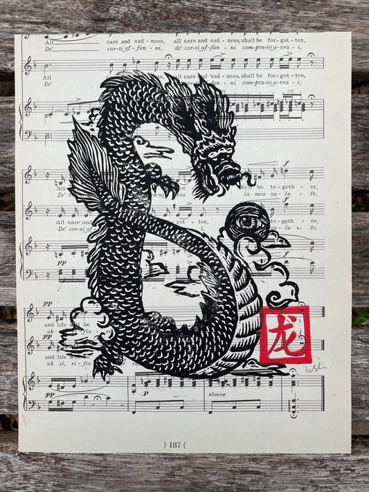 Year of the Dragon Lino Print