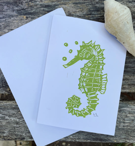 Handprinted Seahorse Cards