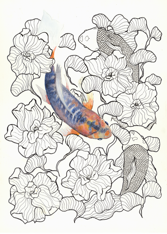 Koi Fish Watercolor Print
