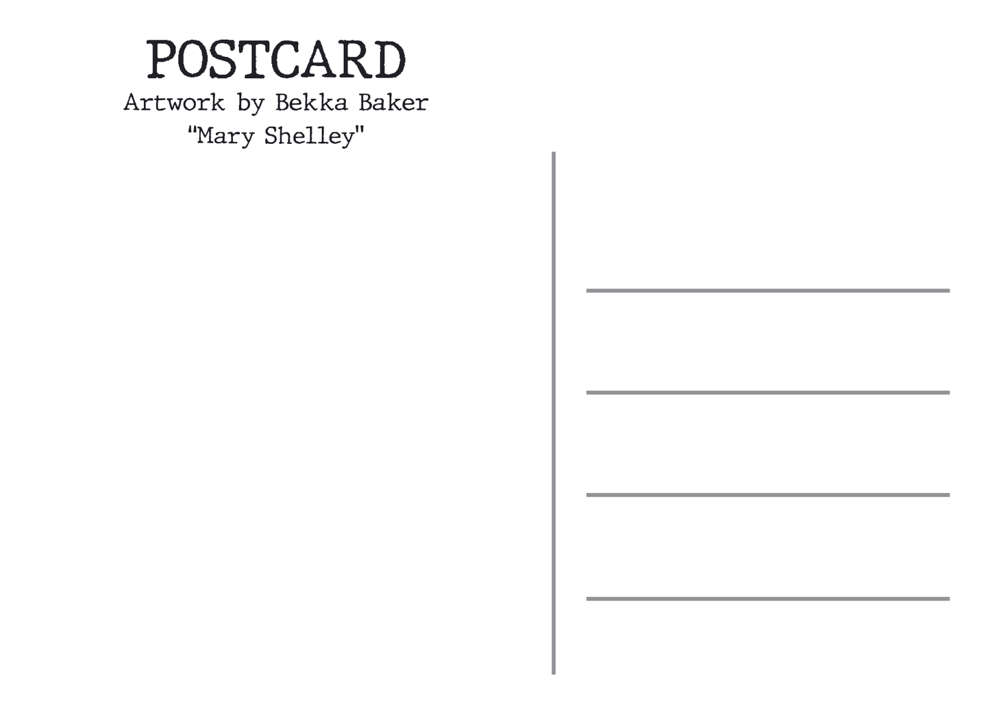 Mary Shelley Postcard