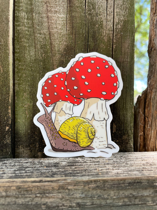 Snail and Mushroom Sticker