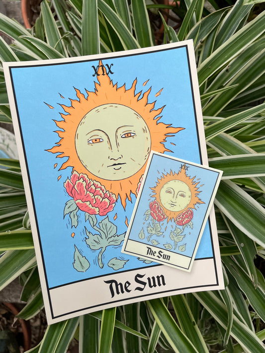 Sun Tarot Print &Sticker Set